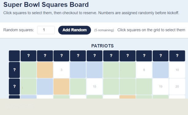 Super Bowl Squares preview